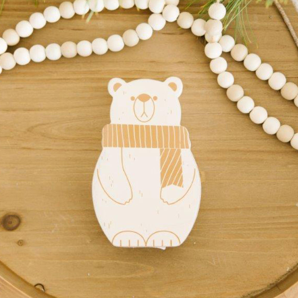 6" Chunky Wood Shape - Polar Bear