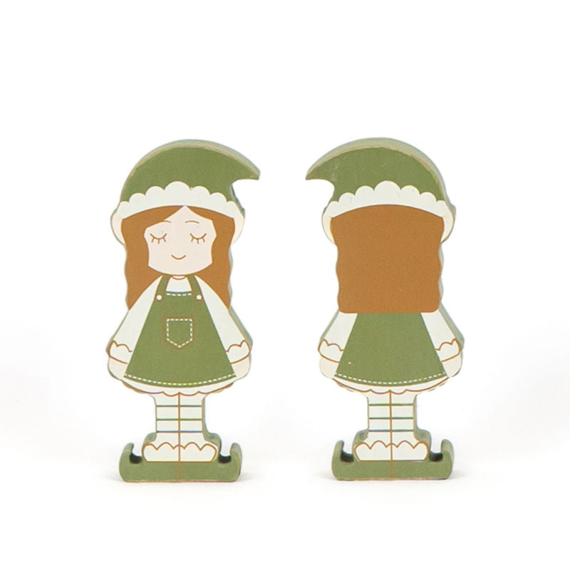 2.25" X 5.5" X 1" Chunky Wood Shape (Girl Elf) Multicolor