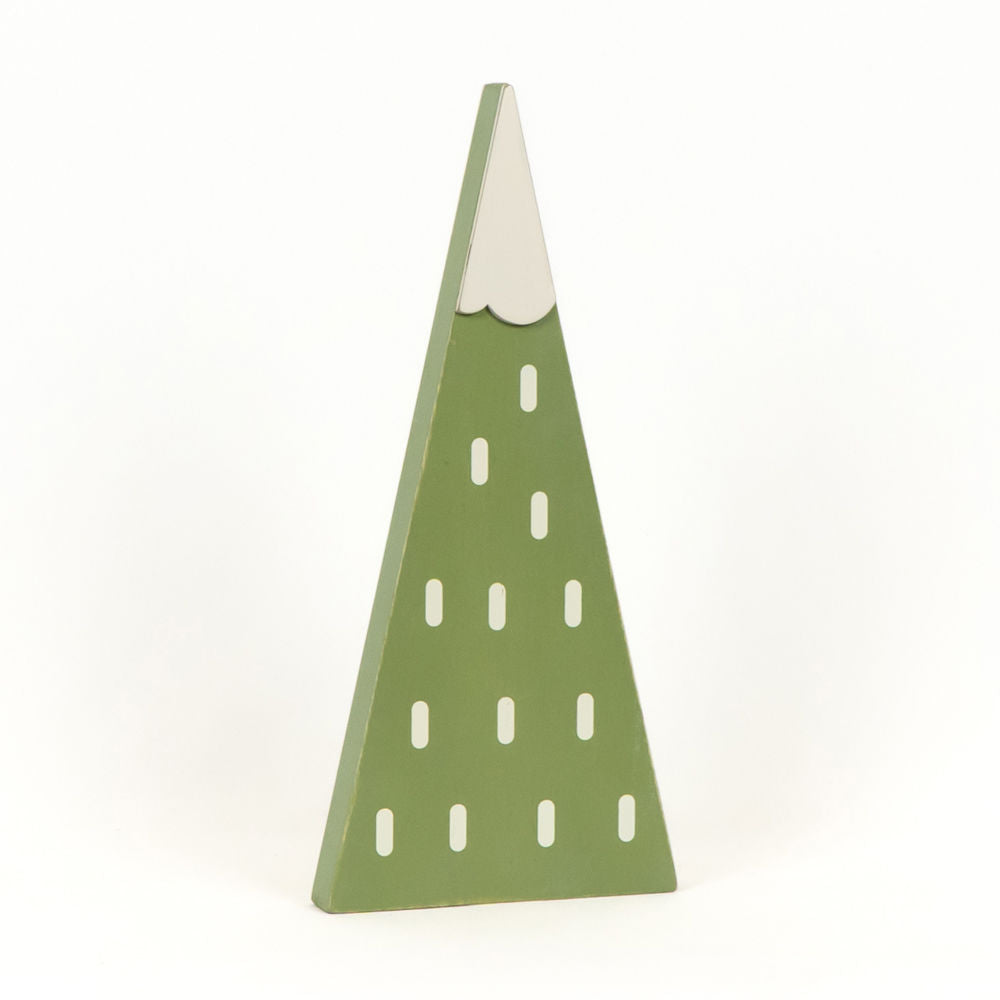 14" Reversible Chunky Wood Tree - Green and White