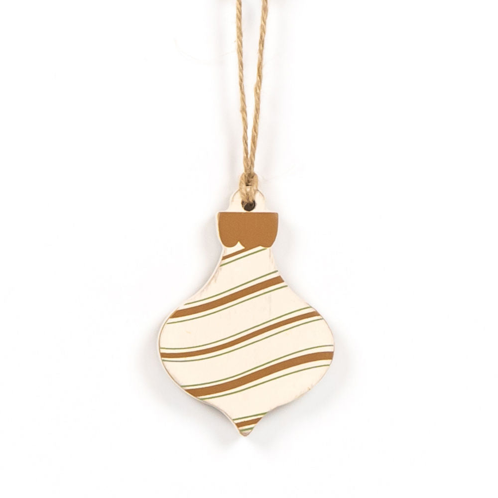 3" Reversible Wood Ornament - Stripe | Multicolor