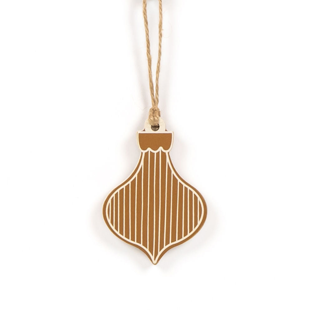 3" Reversible Wood Ornament - Stripe | Multicolor