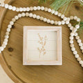 5" Reversible Wood Frame Sign - Cocoa and Plant | White and Brown