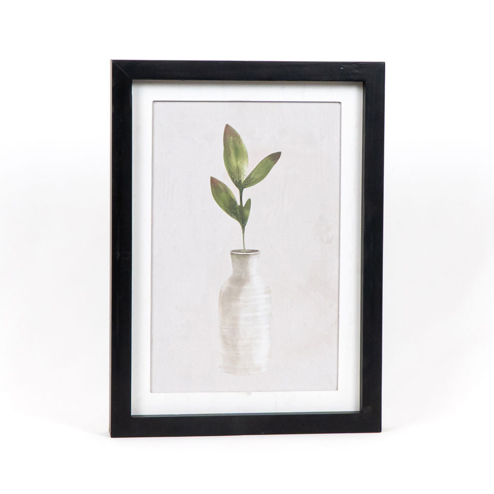 11" x 15" Reversible Wood Frame Sign - Plants/Vase | Multicolor