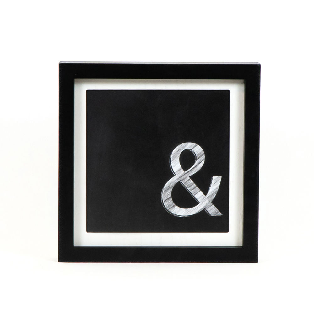 10" Reversible Wood Frame Sign - 25/Ampersand | Black and White