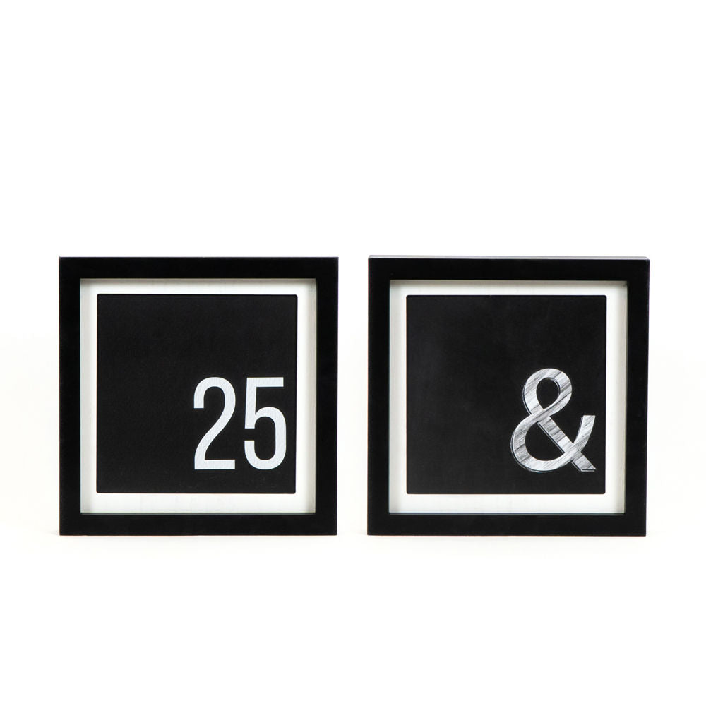 10" Reversible Wood Frame Sign - 25/Ampersand | Black and White