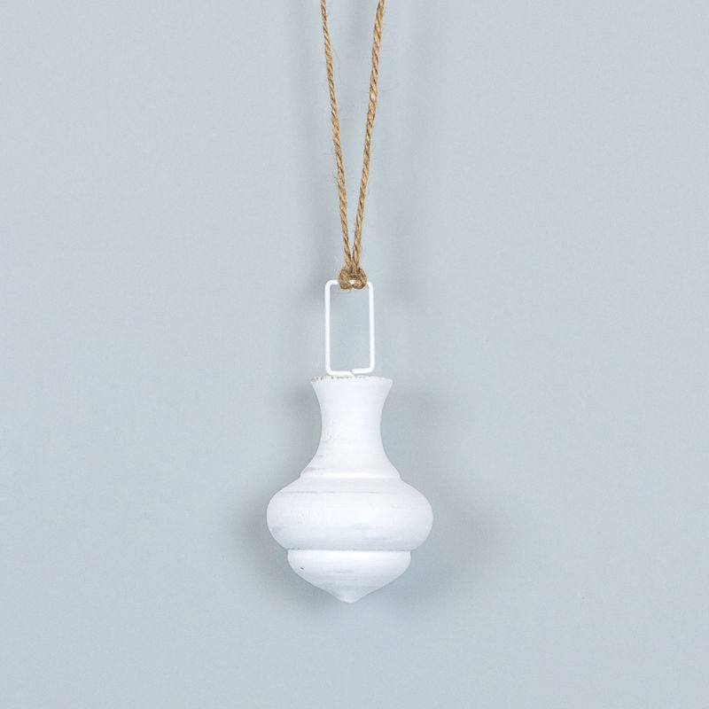 2.5" X 5.5" X 2.5" Wood Cutout Ornament (Balloon) White