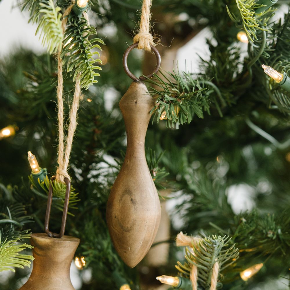 6" Wood Icicle Cutout Ornament - Brown