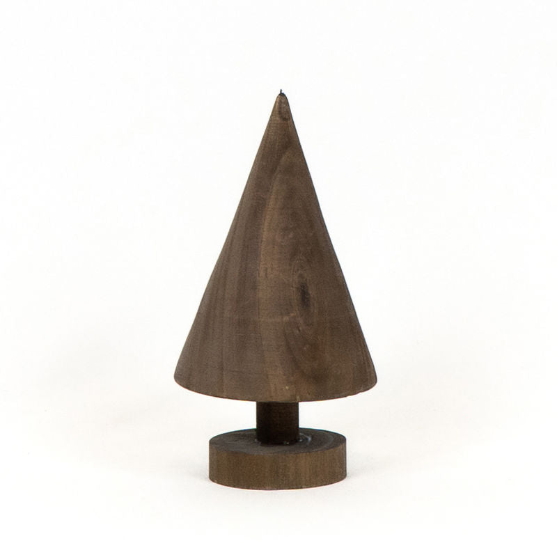 4.75" X 9" X 4.75" Wood Cutout On Stand  (Christmas Tree) Brown
