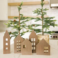 Wood Cutout House Set - Natural (Set of 5)