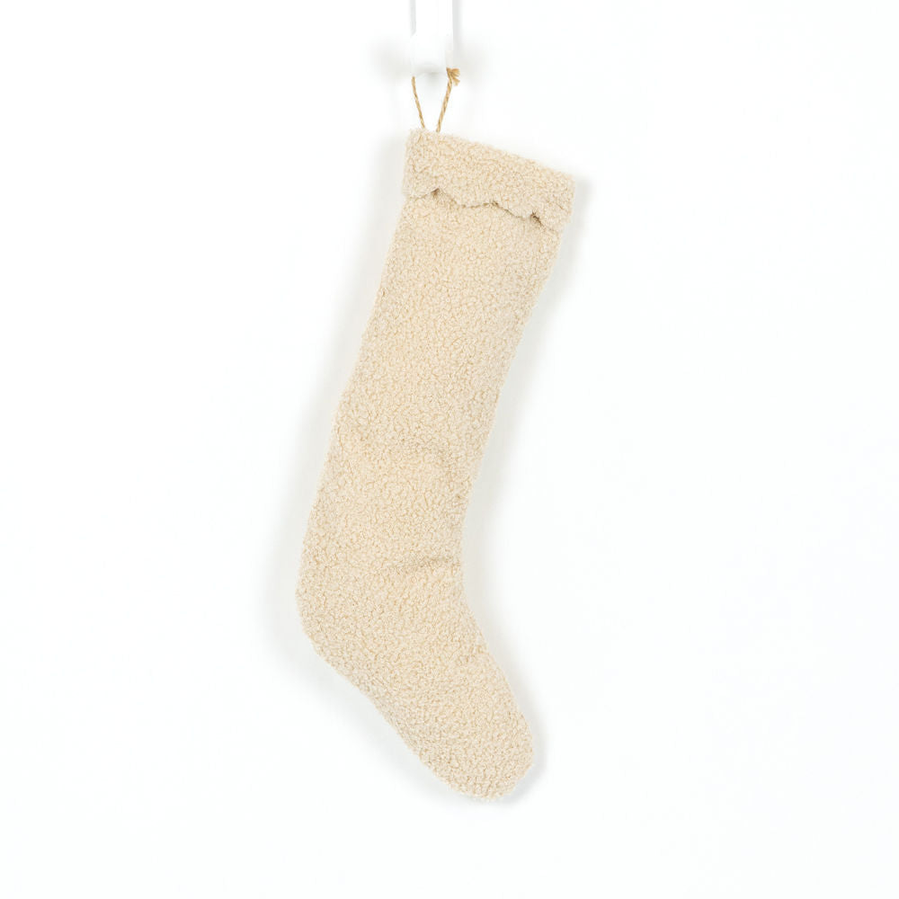 17" Canvas Stocking - Holiday | Tan | Merry and Bright