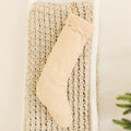 17" Canvas Stocking - Holiday | Tan | Merry and Bright