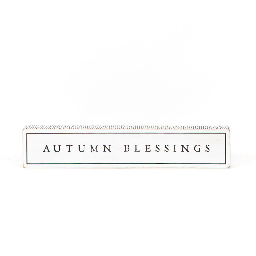 13" Reversible Wood Brick - Halloween and Autumn | White and Black