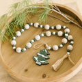 35" Wood Bead Garland With Tassels - Tree