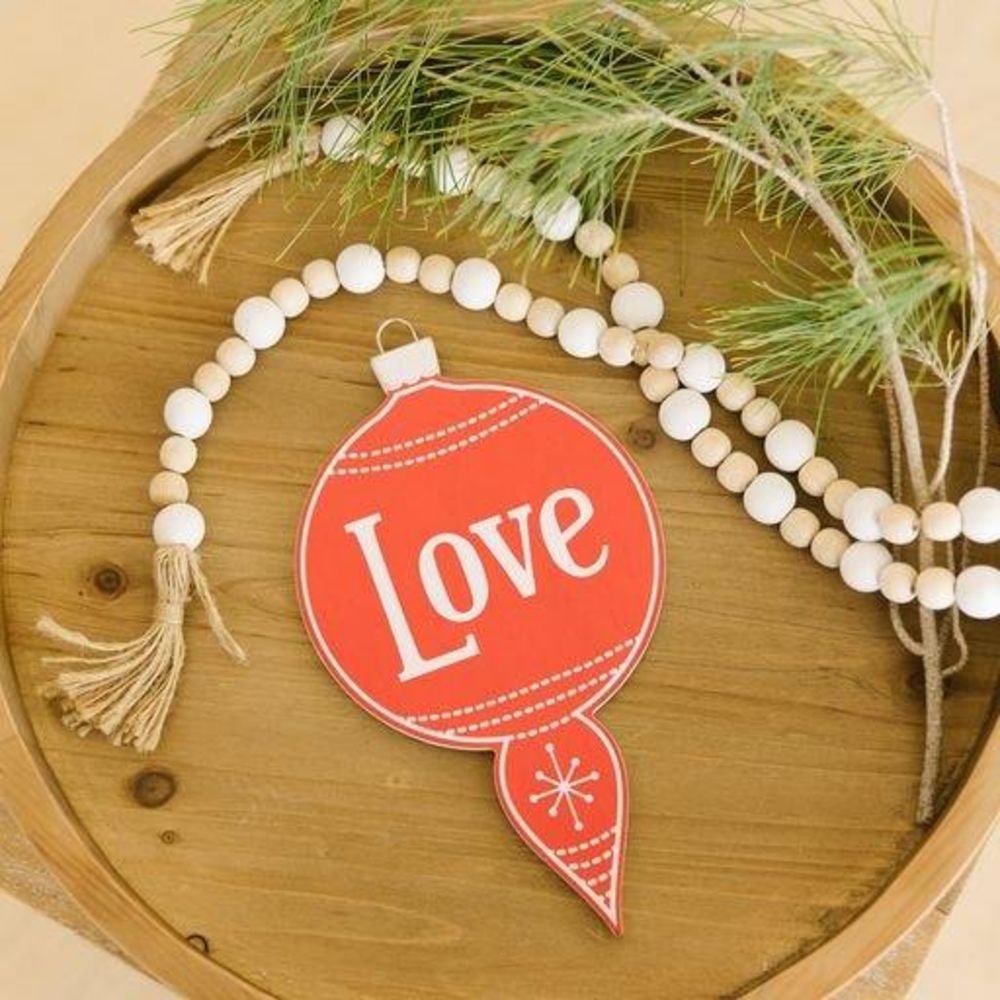 10" Reversible Wood Ornament - Love