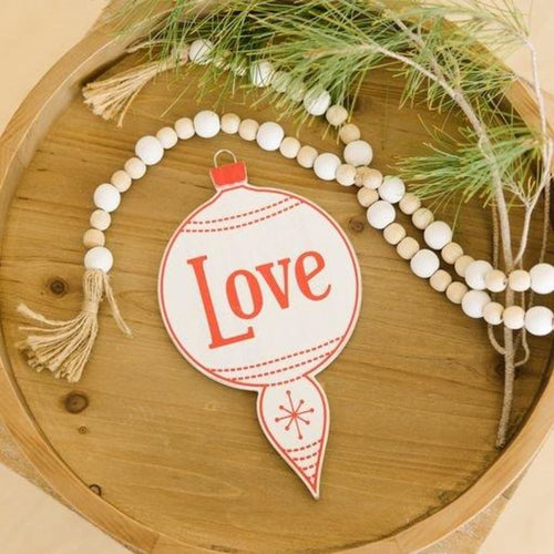 10" Reversible Wood Ornament - Love