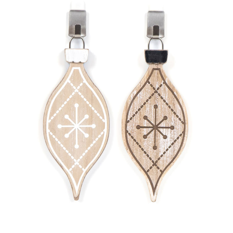 2.75" X 6.5" X .5" Wood Ornament (Egg Pld) Natural/White/Black