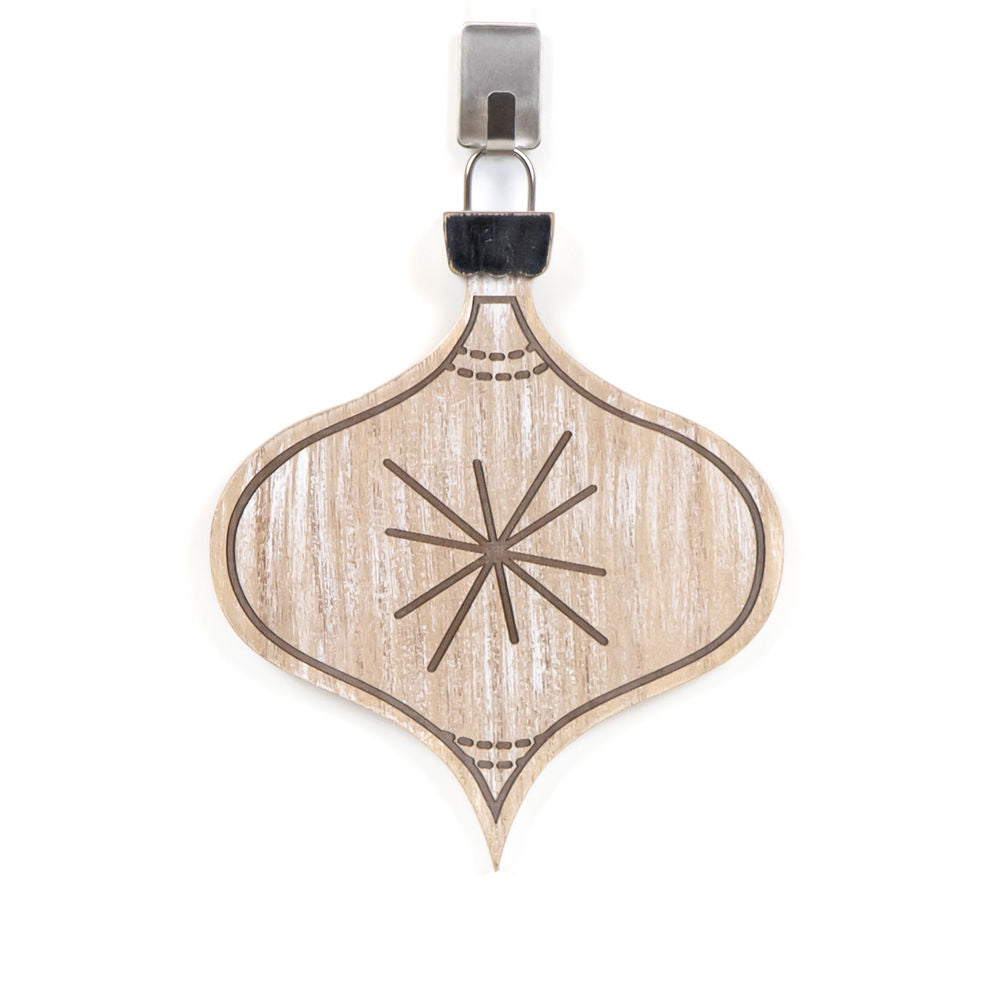 4" Wood Lamp Post Reversible Ornament - Natural/White/Black