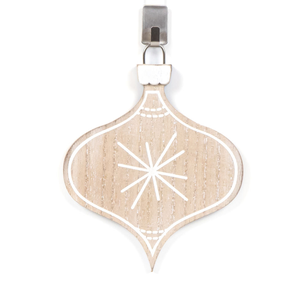 4" Wood Lamp Post Reversible Ornament - Natural/White/Black