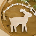 8" Reversible Chunky Wood Shape - Deer | Natural and White