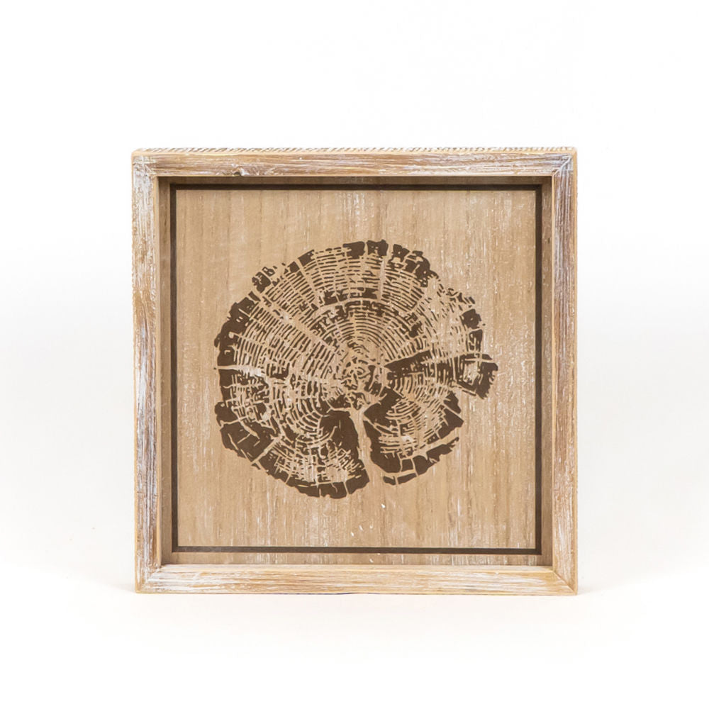 10" Reversible Wood Frame Sign - Candy/Wood | Natural and White