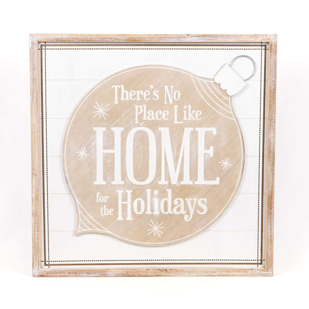 25" Reversible Wood Frame Sign - Home for the Holidays/Heart | Multicolor