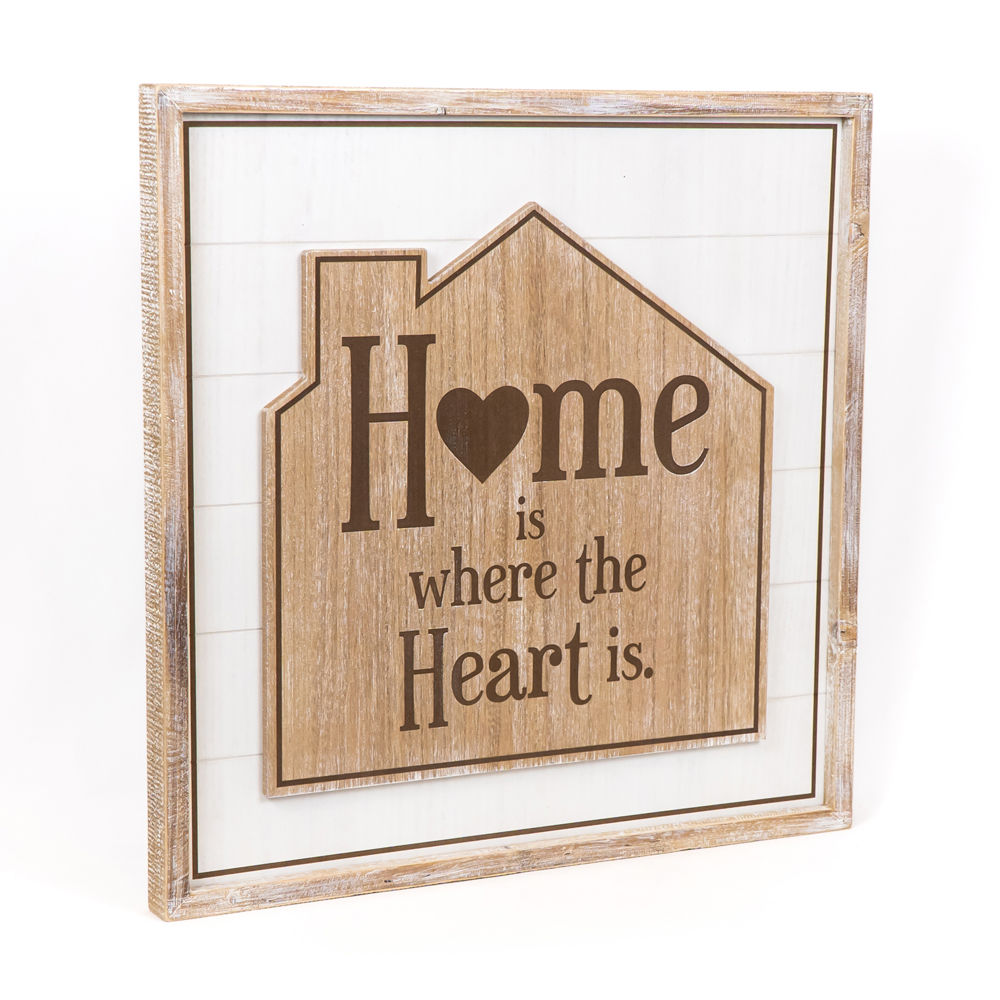 25" Reversible Wood Frame Sign - Home for the Holidays/Heart | Multicolor