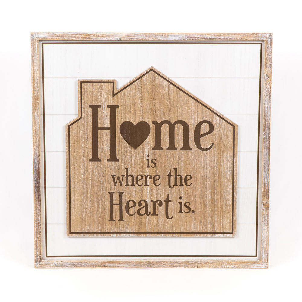 25" Reversible Wood Frame Sign - Home for the Holidays/Heart | Multicolor