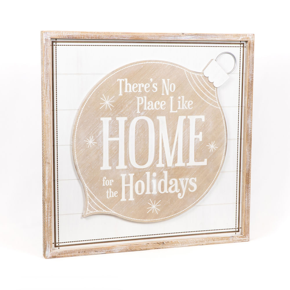 25" Reversible Wood Frame Sign - Home for the Holidays/Heart | Multicolor