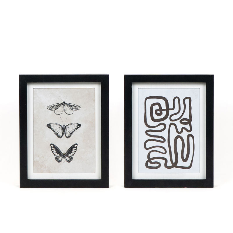 10" X 11.5" X 1.5" Reversible Wood Framed Sign (Butterfly) Brown/Black/White