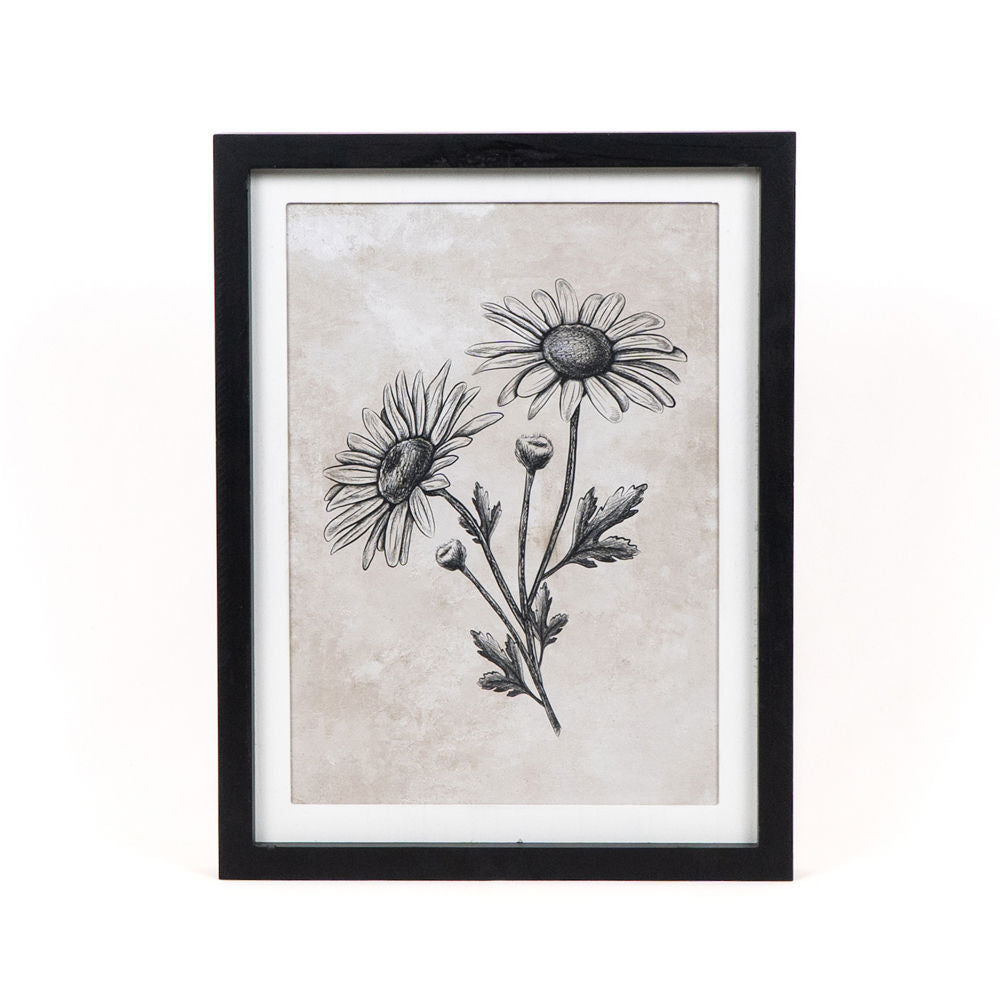 17" x 13" Reversible Wood Frame Sign - Flower and Abstract | Multicolor