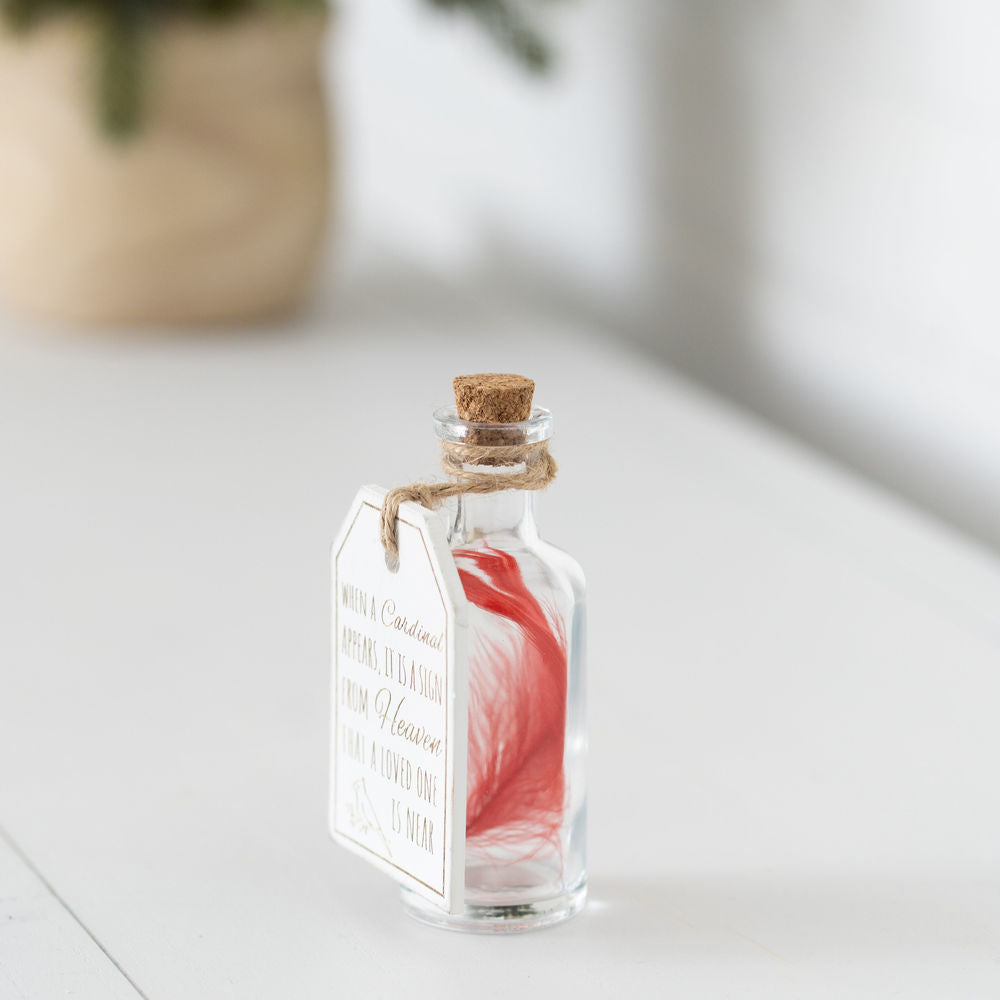4" Wood Tag and Keepsake Container - Cardinal | Multicolor
