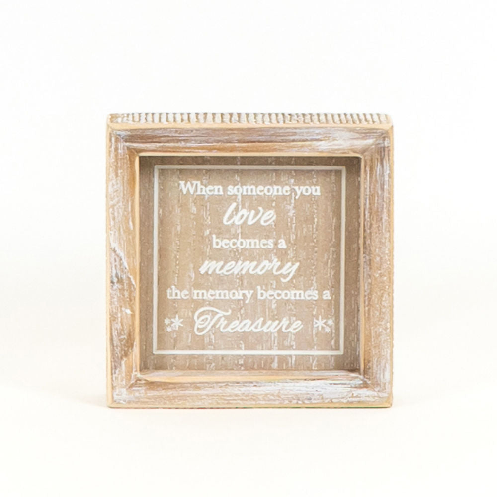 5" X 5" X 1.5" Wood Framed Sign (Treasure) Natural/White