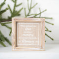 5" Wood Framed Sign - Memory and Treasure | Natural and White