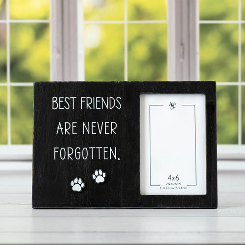 10.25" X 7" X .75" Wood Photo Framed (Best Friends Are Never Forgotten) Black/White