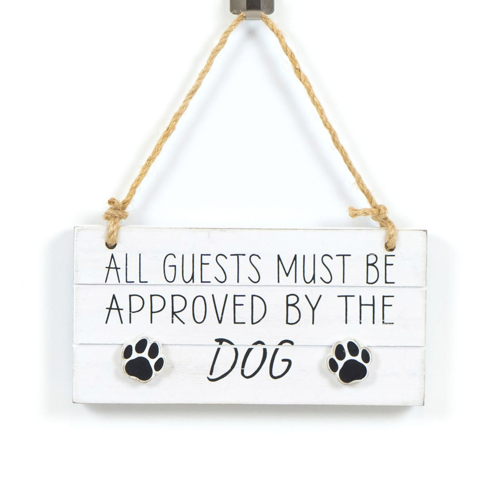 6" x 3" Reversible Hanging Wood Tile - Dog/Cat Approved | White and Black | Fur Babies Collection