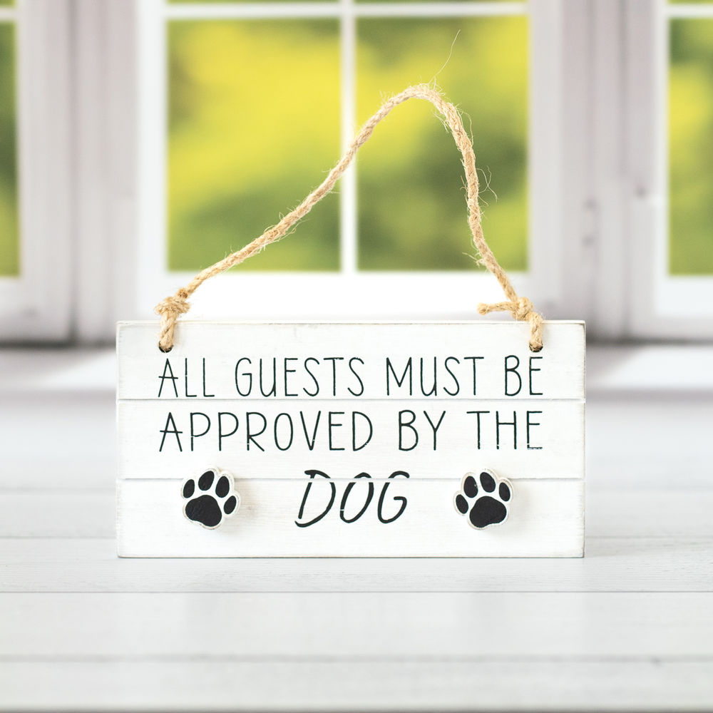 6" x 3" Reversible Hanging Wood Tile - Dog/Cat Approved | White and Black | Fur Babies Collection
