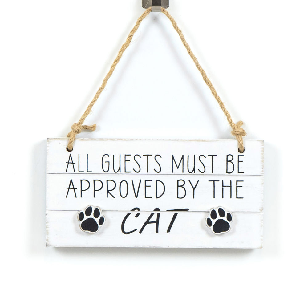 6" x 3" Reversible Hanging Wood Tile - Dog/Cat Approved | White and Black | Fur Babies Collection