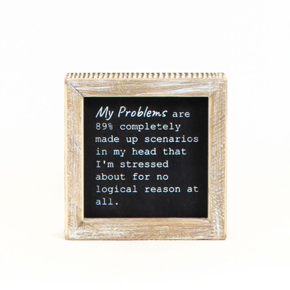 5" Reversible Wood Framed Sign - Browser and Problems | White and Black
