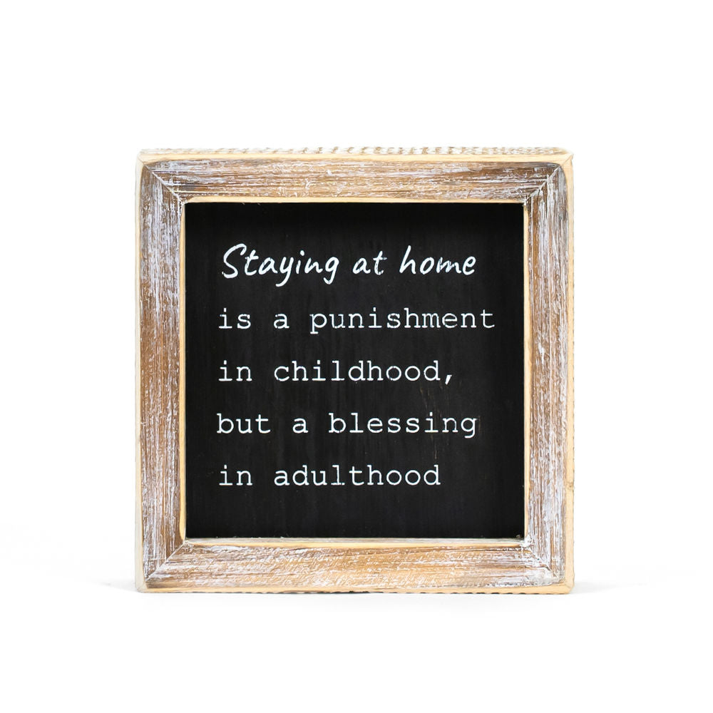 5" Reversible Wood Frame Sign - Year/Staying