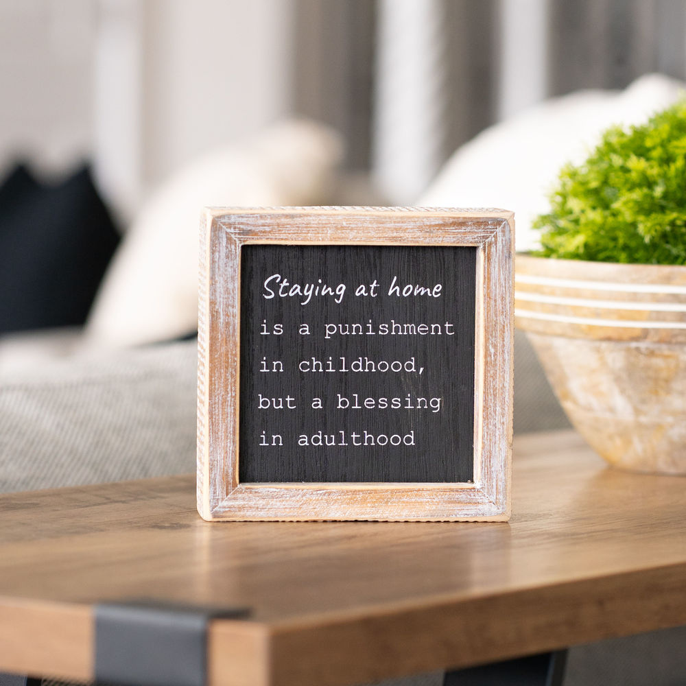5" Reversible Wood Frame Sign - Year/Staying
