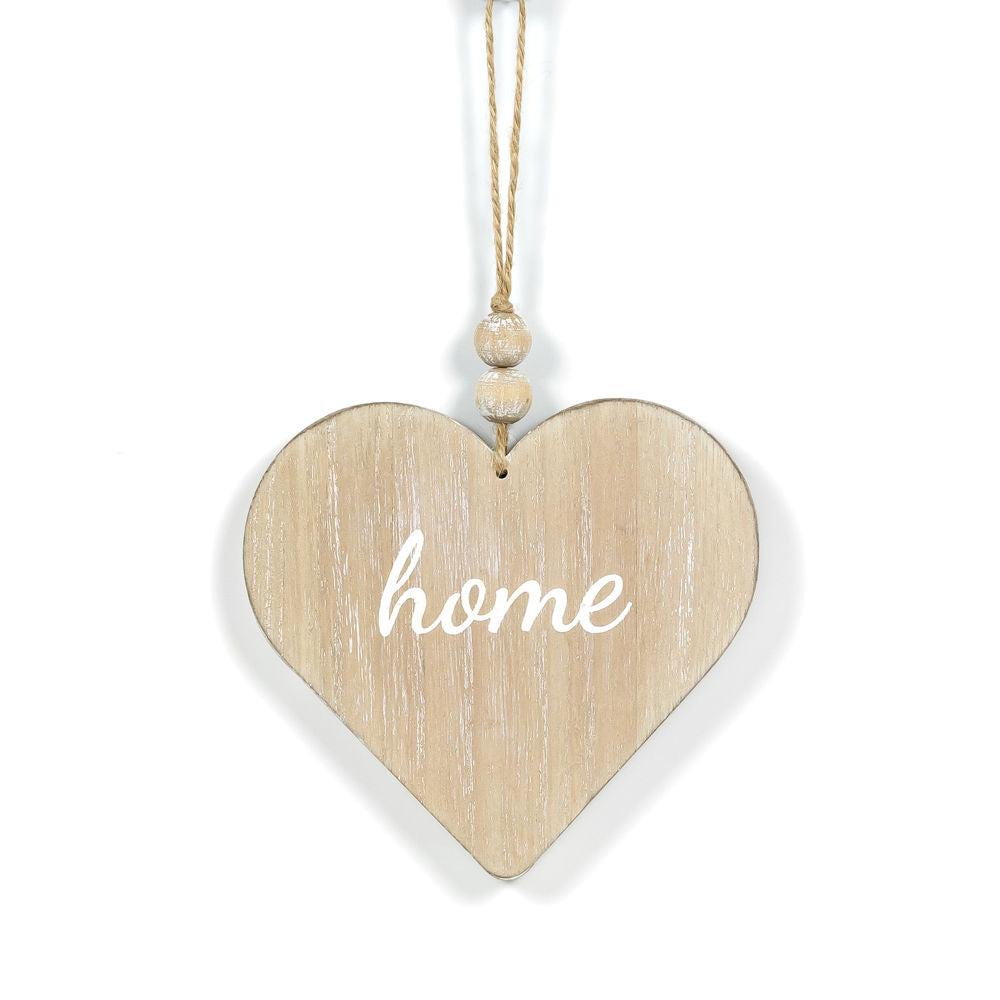 5" Reversible Wood Ornament - Love/Heart | Natural and White