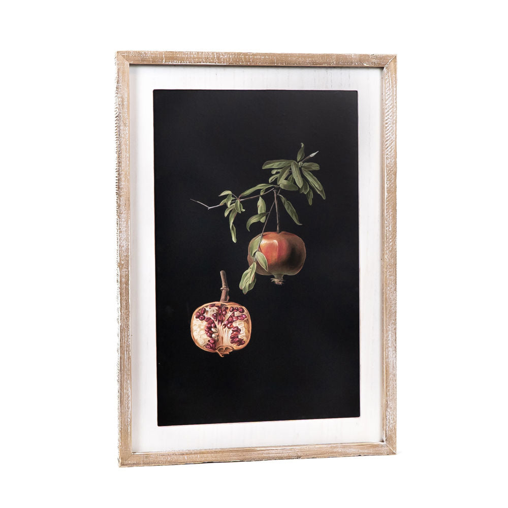 17" x 25" Reversible Wood Frame Sign - Pomegranate/Plant | Multicolor