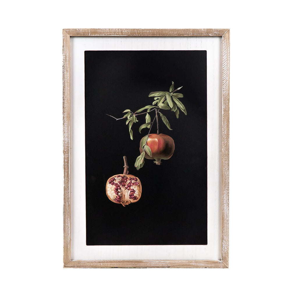 17" x 25" Reversible Wood Frame Sign - Pomegranate/Plant | Multicolor