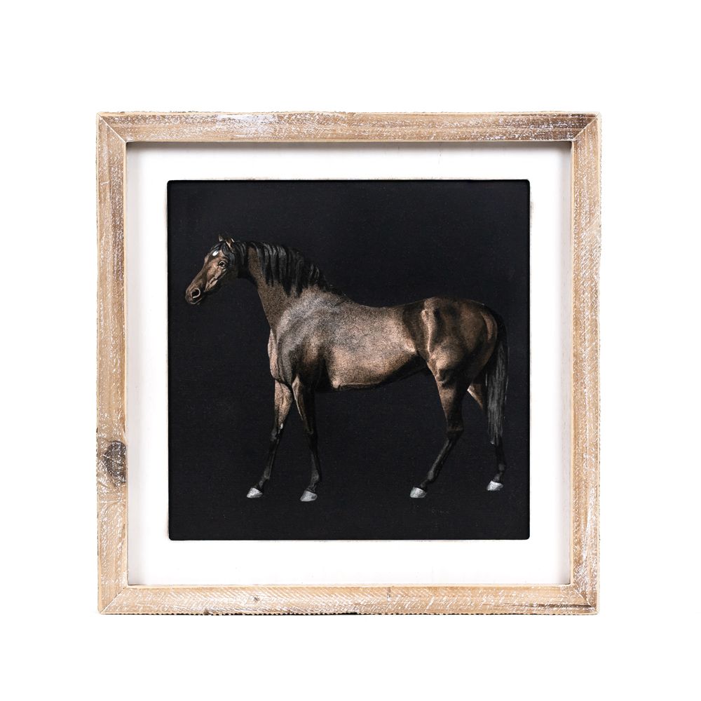 13" Reversible Wood Frame Sign - Horse/Bird | Multicolor