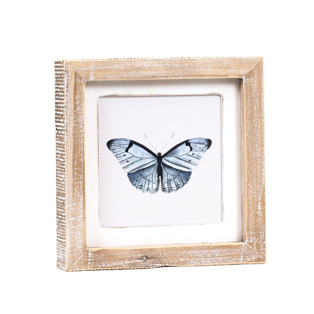 8" Reversible Wood Frame Sign - Dragonfly/Butterfly | Multicolor