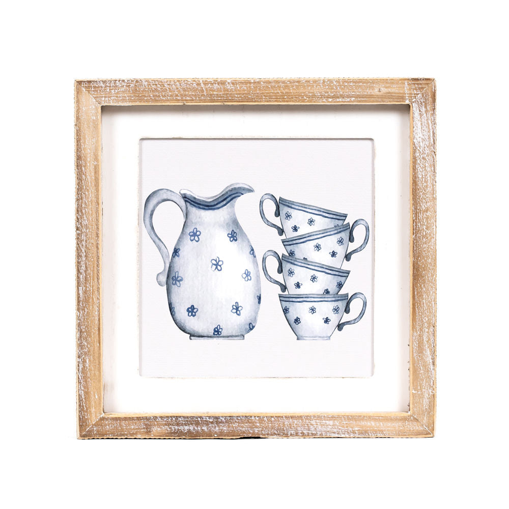 11" Reversible Wood Frame Sign - Pear/Pitcher | Multicolor