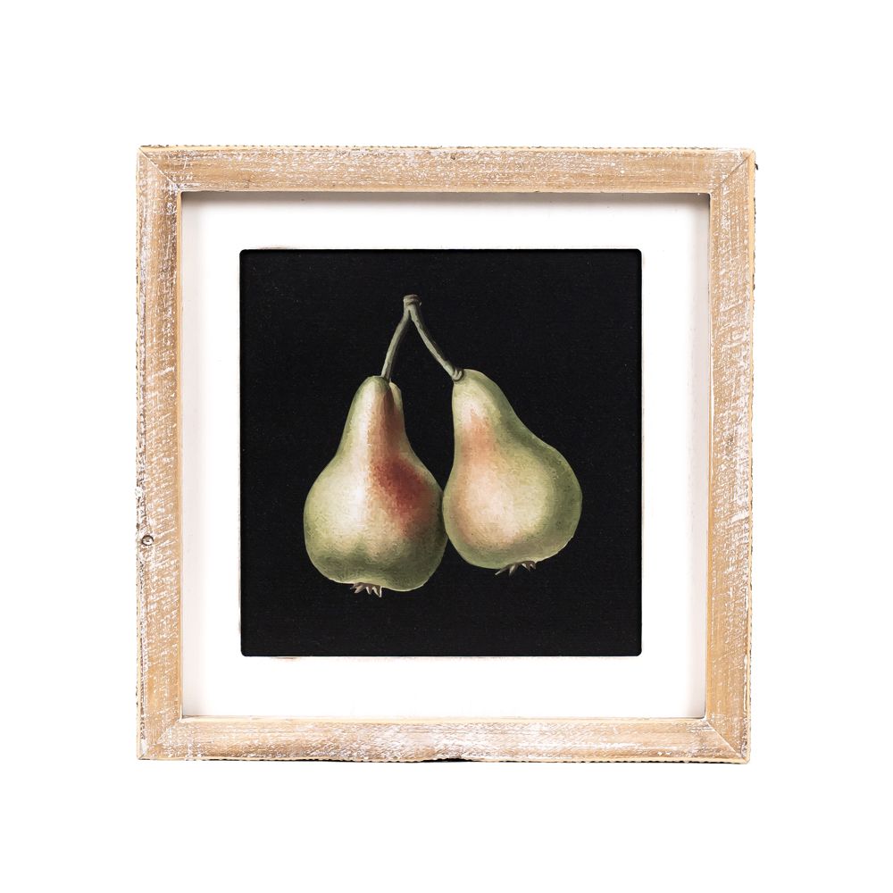 11" Reversible Wood Frame Sign - Pear/Pitcher | Multicolor