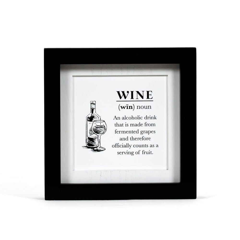 8" Reversible Wood Frame Sign - Chocolate/Wine | White and Black