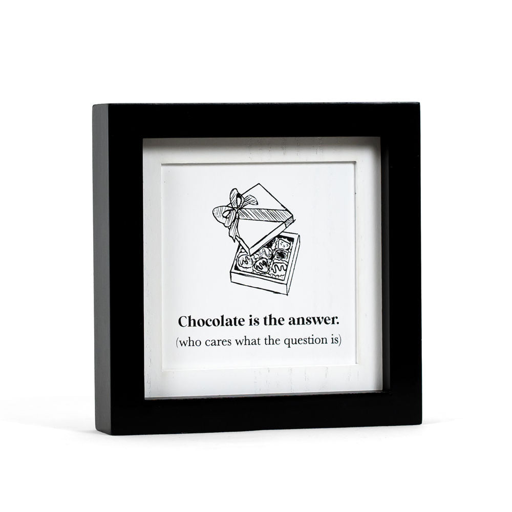 8" Reversible Wood Frame Sign - Chocolate/Wine | White and Black