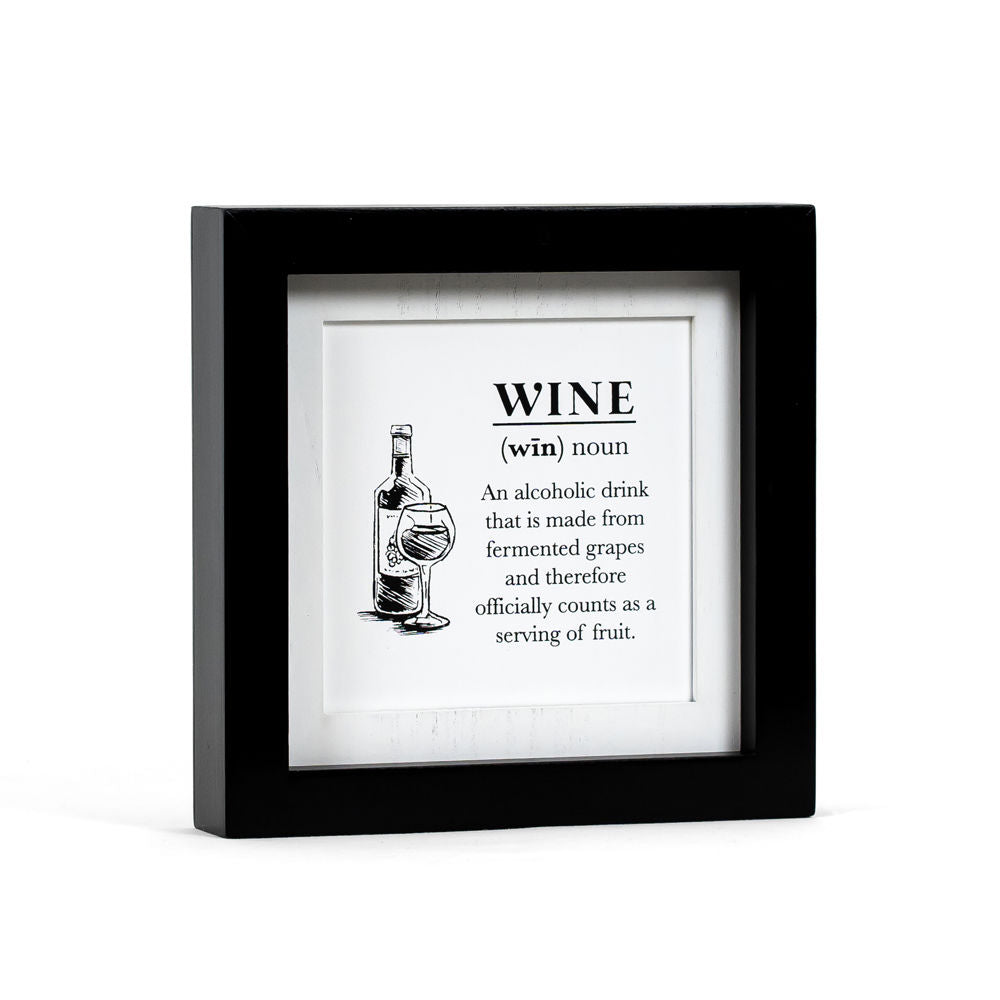 8" Reversible Wood Frame Sign - Chocolate/Wine | White and Black